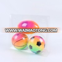 4 inches 3pieces pack rainbow ball set  grippy football basketball soccer ball sport ball set